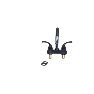 Llave doble p/lavamano 4" negra