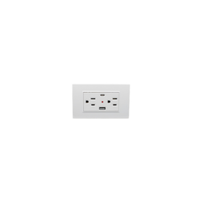 Toma doble +usb-a +usb-c blanco
