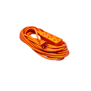 Extension electrica 10mt c/regleta naranja 3 tomas