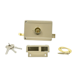 Cerradura p/puerta de seguridad crema de 3 pasos