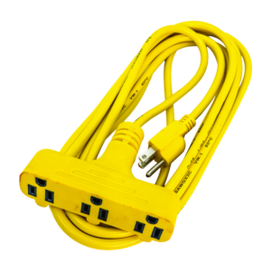 Extension electrica 15ft c/regleta amarilla